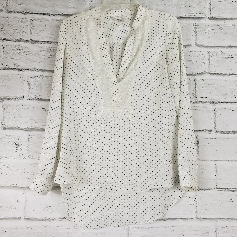Lauren conrad polka dot long sleeve tunic blouse